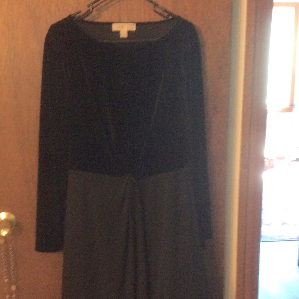New Michael Kors black velvet and chiffon dress